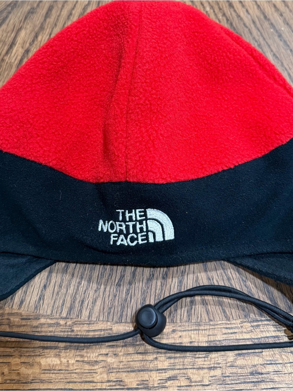 The North Face Gore Windstopper Fleece Earflap Hat Large Red Black Vintage